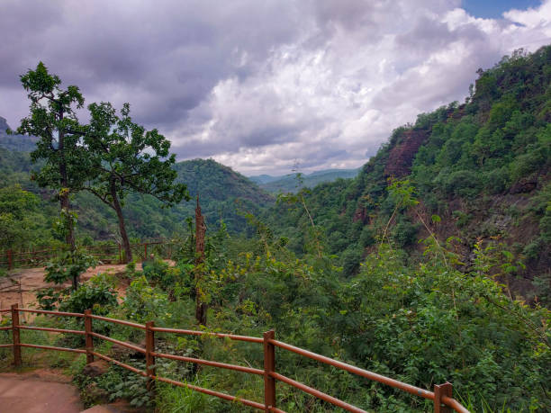 Valleys of the satpura mountain range nearby Bee waterfall